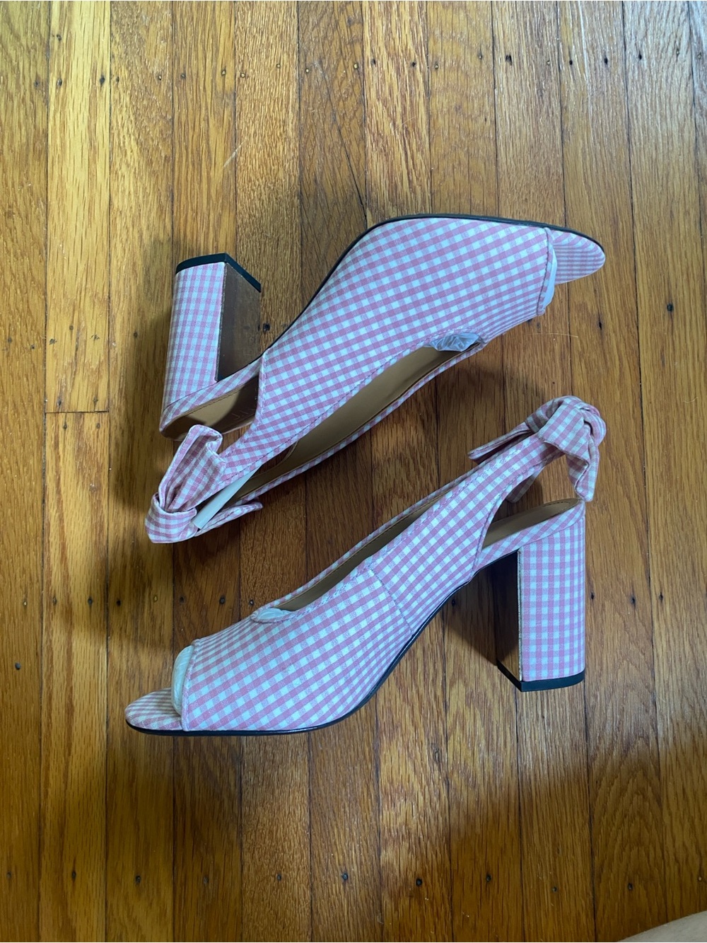 J.Renee Pink Gingham Block Heel Slingbacks